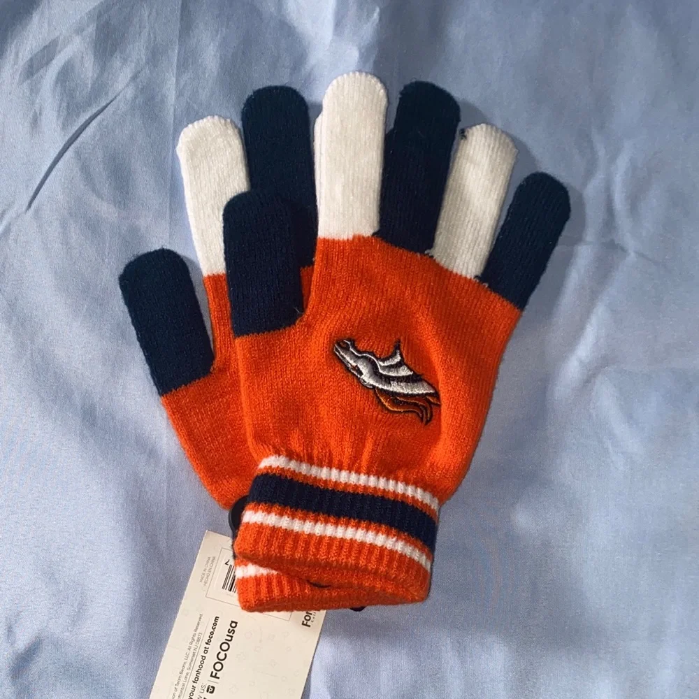 NFL Kids' Orange and Navy Mittens